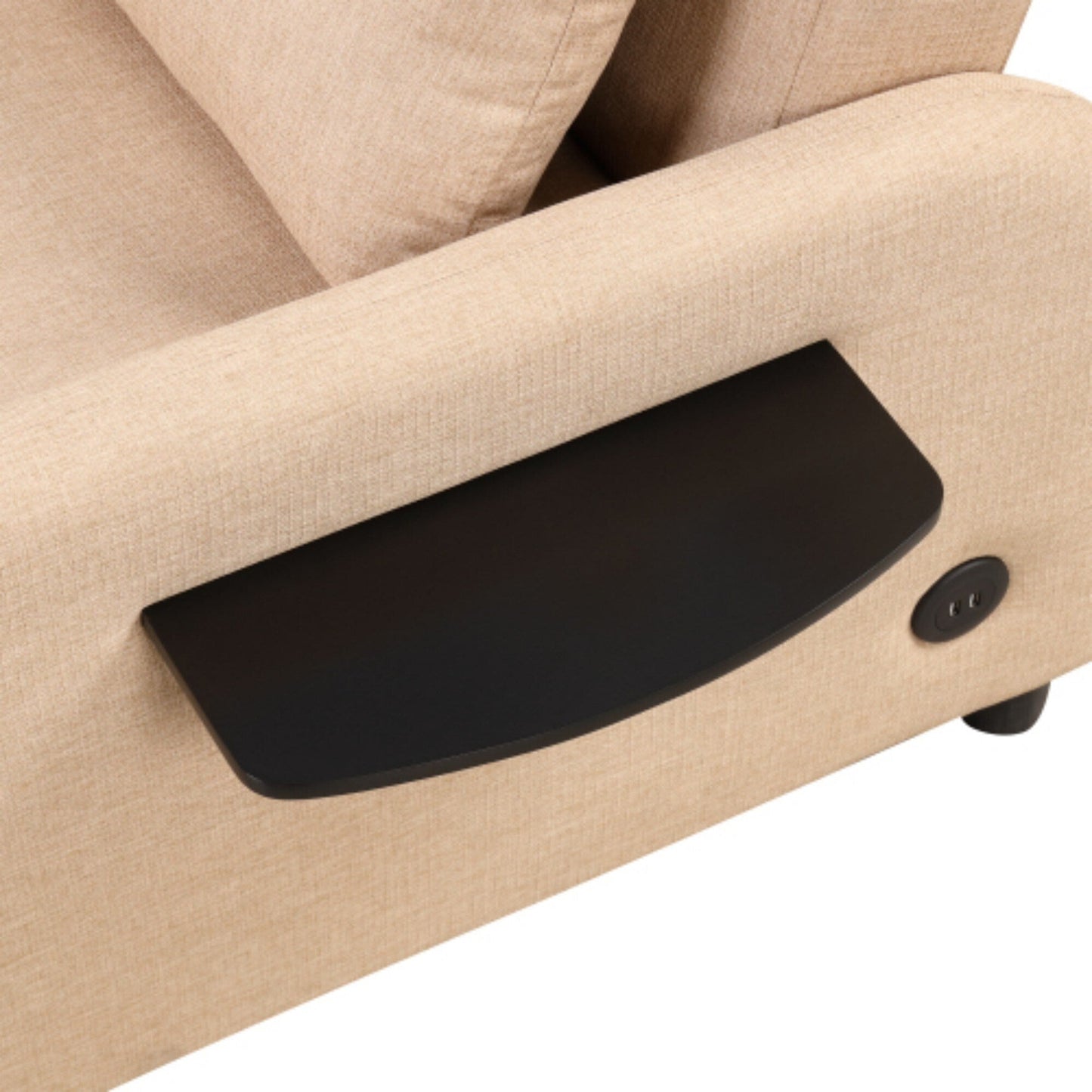 Canapé-lit gigogne 3 en 1 avec table à oreilles pliable et ports USB par Harper&Bright Designs