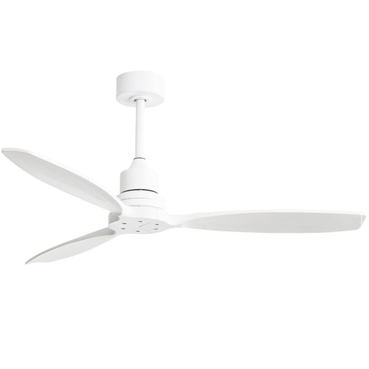 Ventilateur de plafond moderne en bois massif/ABS de 52 pouces avec télécommande (sans lumière), 6 vitesses de vent, flux d'air réversible