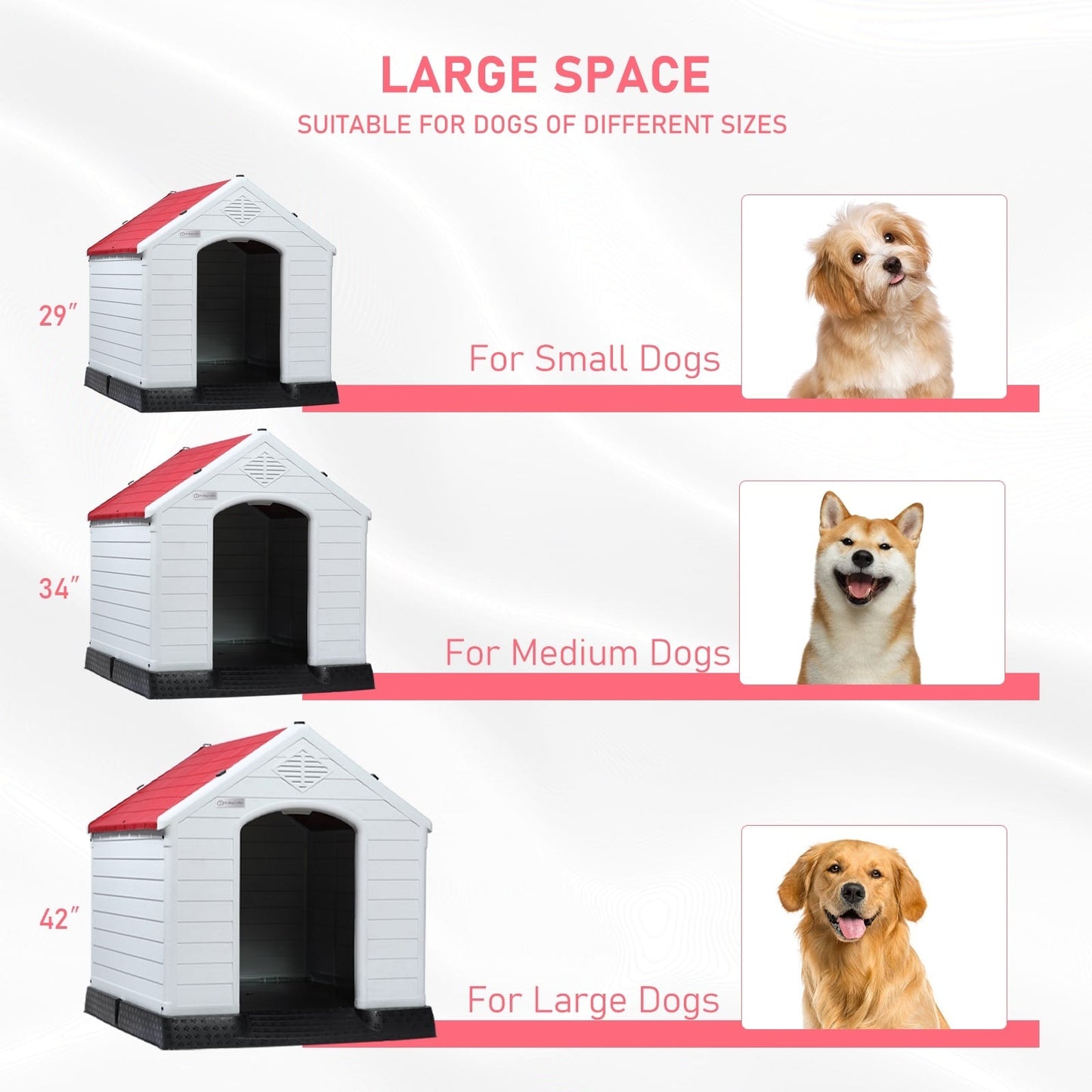 Niche en plastique Bossin pour chiens de petite et grande taille, niche isolée pour l'intérieur et l'extérieur, abri pour chiots avec plancher surélevé