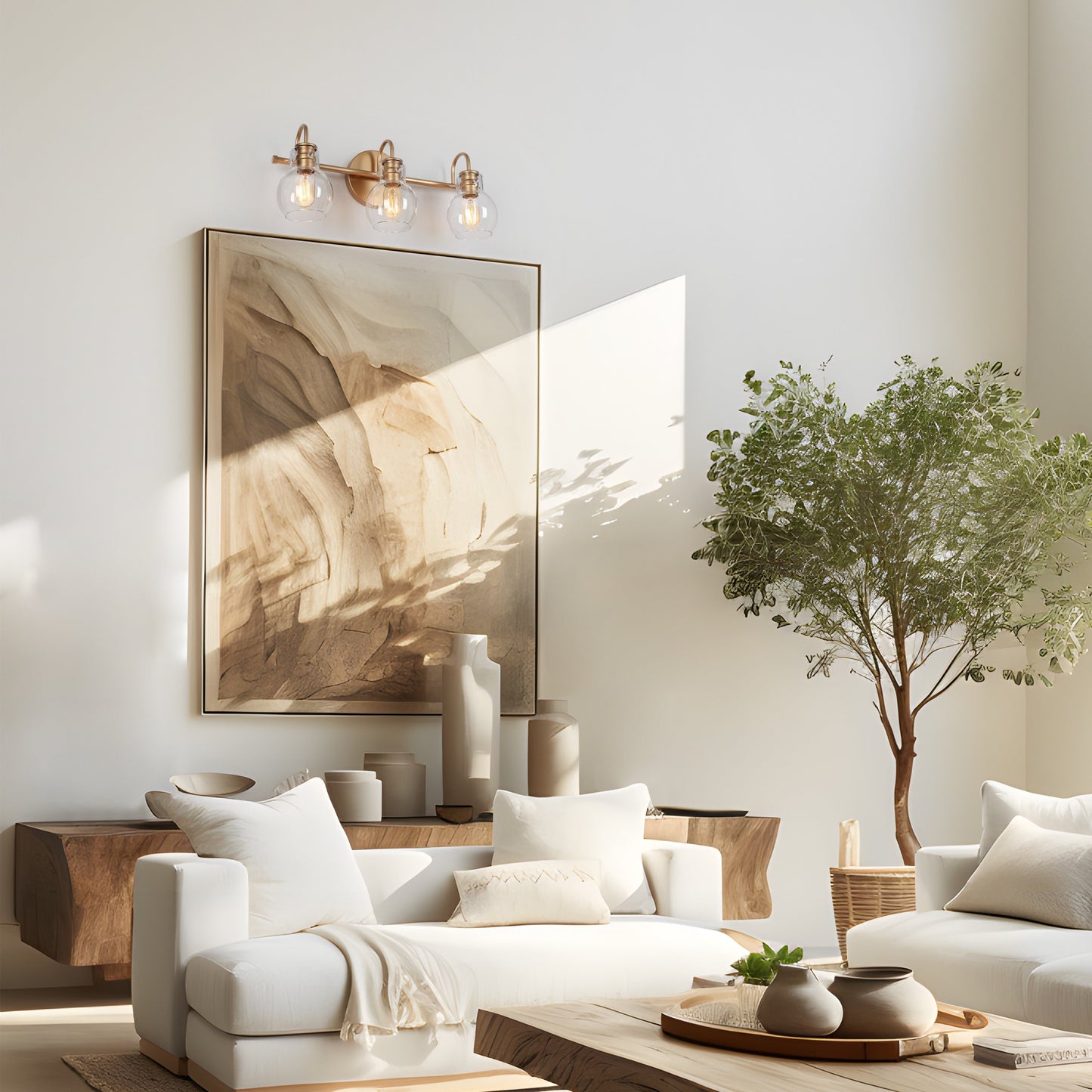 Applique murale moderne à 2, 3, 4 ou 5 lampes pour salle de bain, design minimaliste, en verre