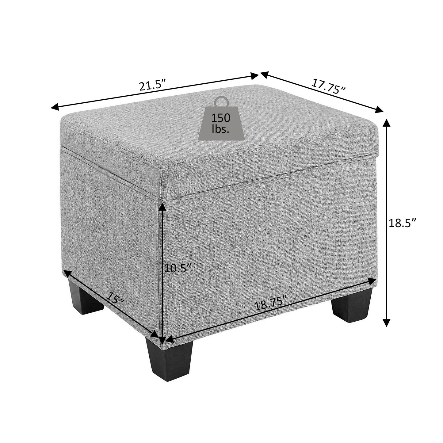 Convenience Concepts Madison Storage Ottoman