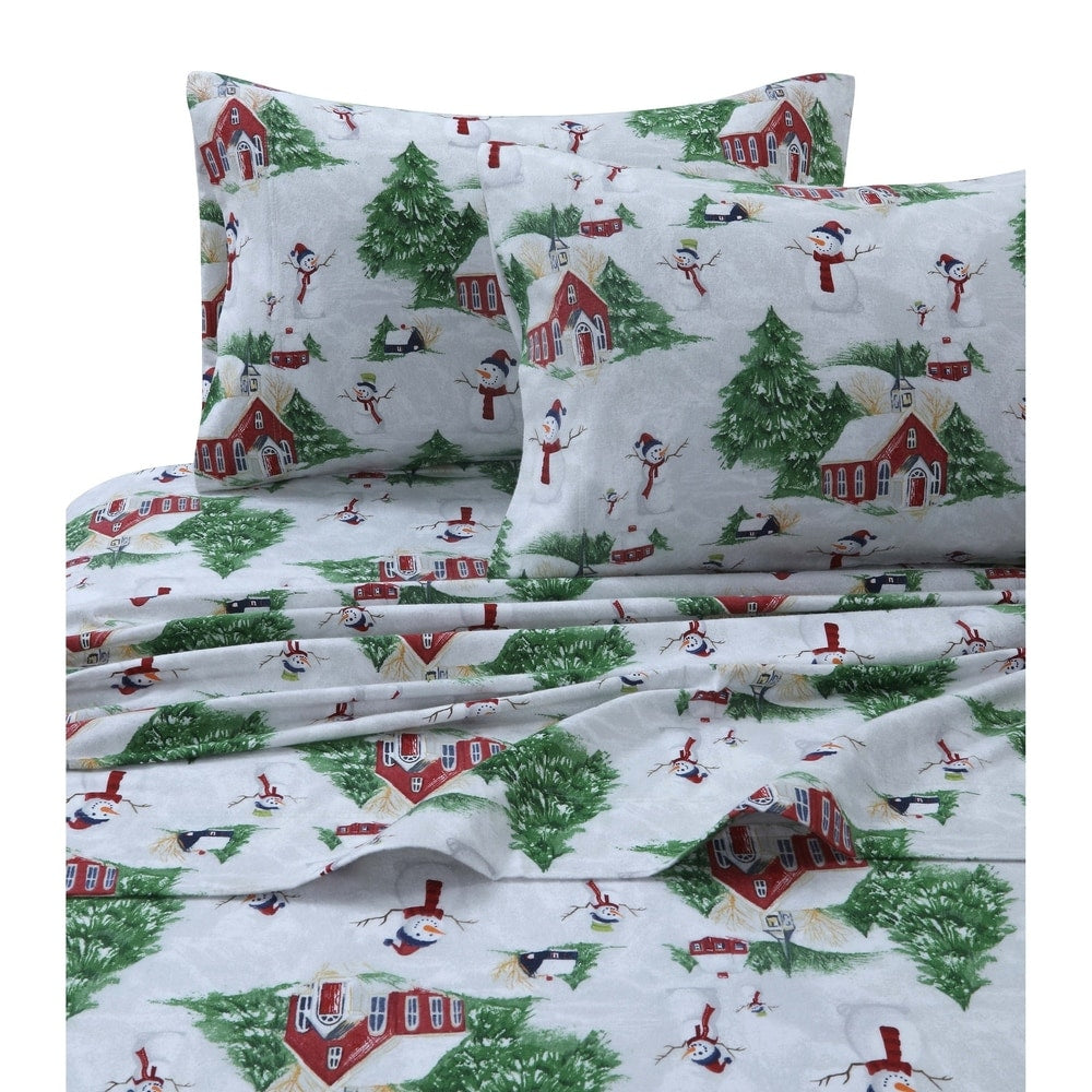 Cozy Flannel Novelty and Holiday Printed Extra Deep Pocket Sheet Set