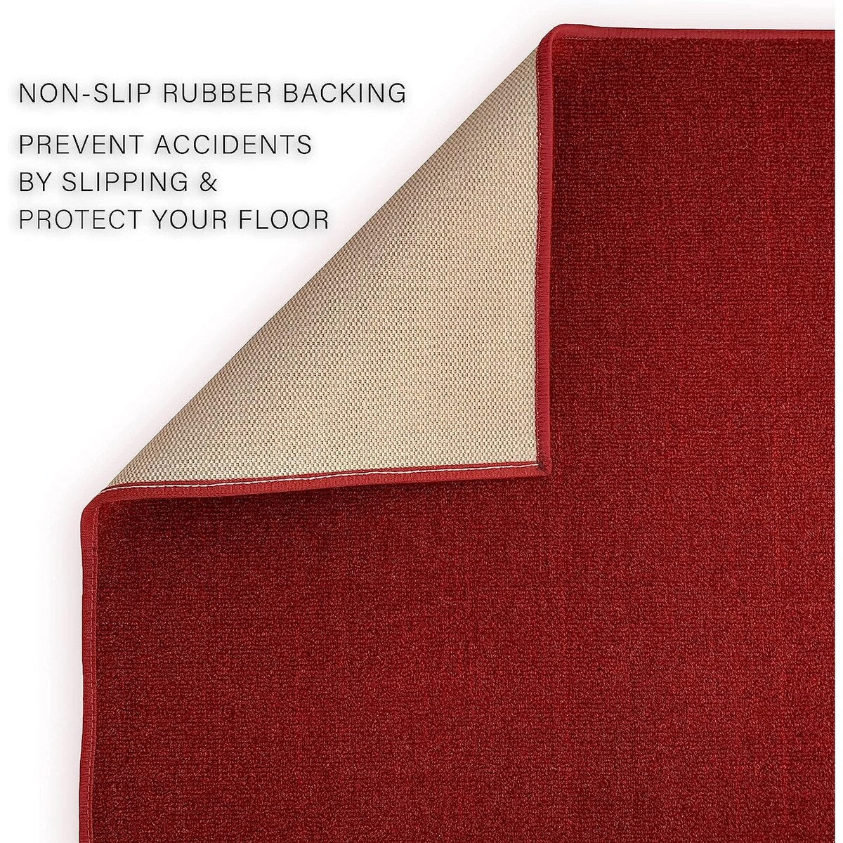Custom Size Solid Design Beige,Brown,Red Color Non-Slip Rubber Backing- 26 Inch Wide x Your Choice of Length Runner Rug
