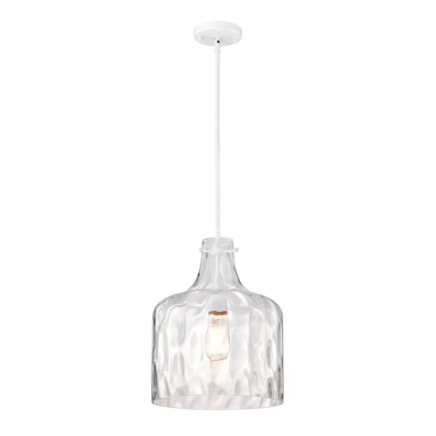 Daelan Clear Dimpled Glass Single Light Pendant Light - 12in