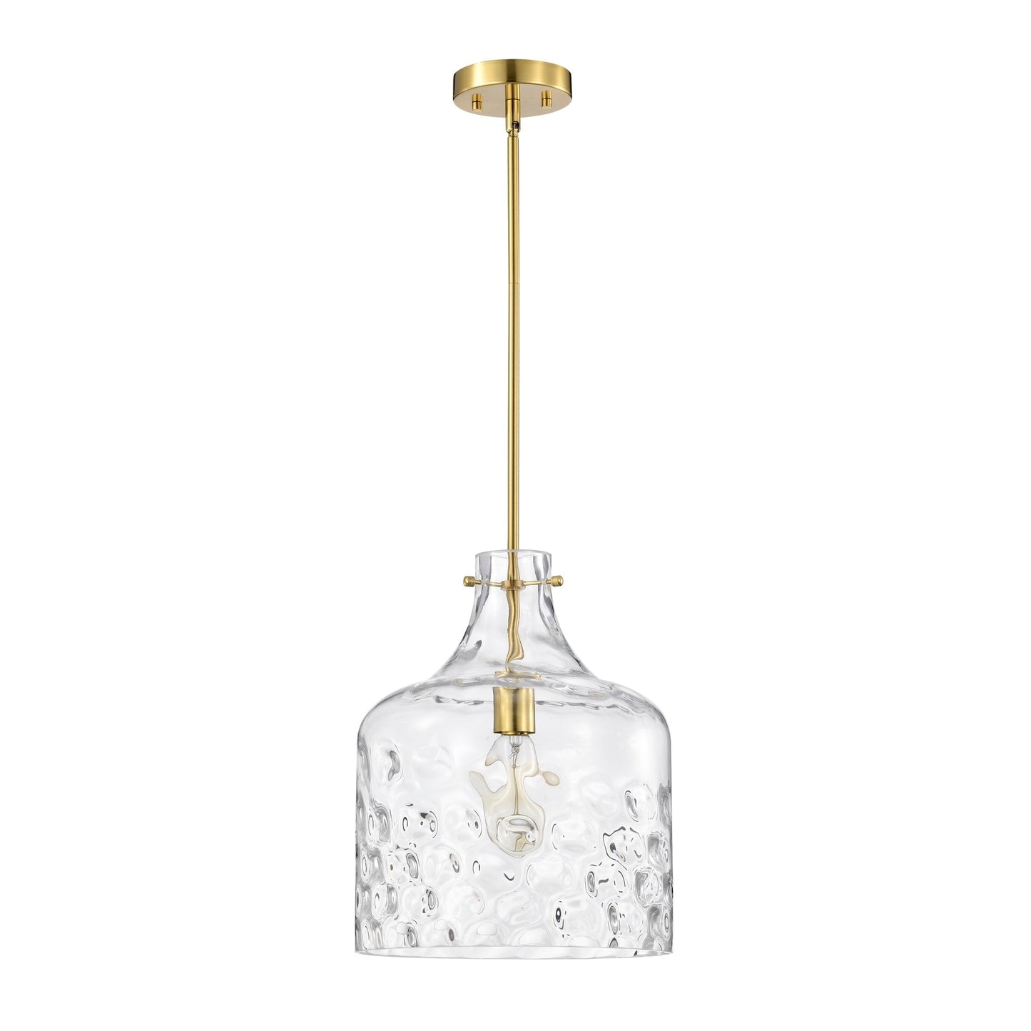 Daelan Clear Dimpled Glass Single Light Pendant Light - 12in