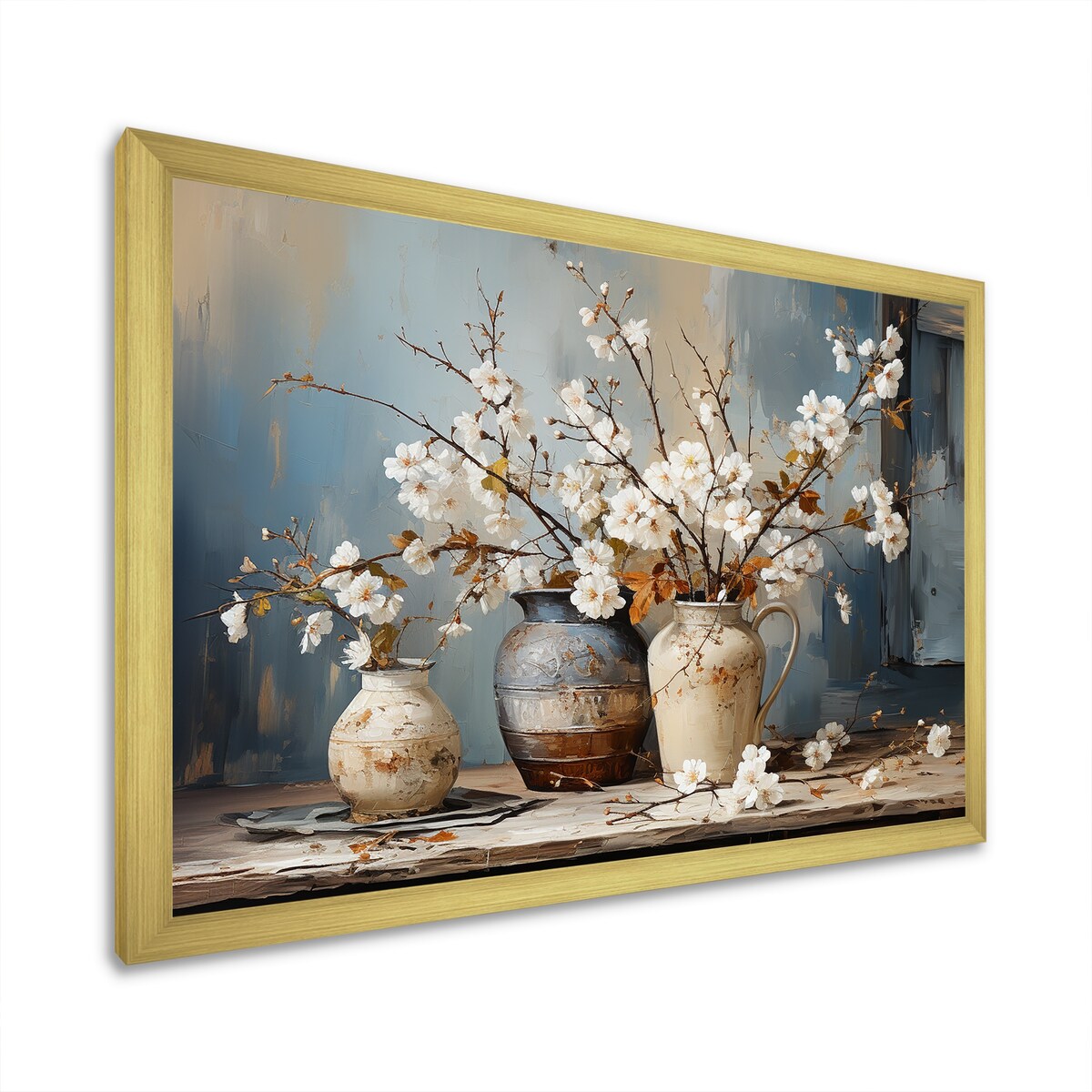 Impression sur toile encadrée Designart Poterie et fleurs Nature morte I Paysage Arbres