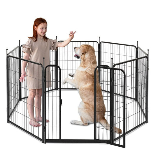 Parc pour chien, clôture pour chien, hauteur 32, 8 panneaux, parc pour chien en métal