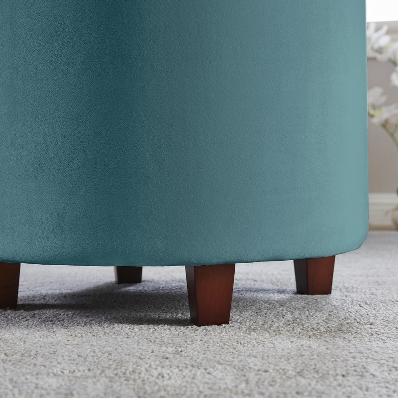 Pouf de rangement rond capitonné Donovan