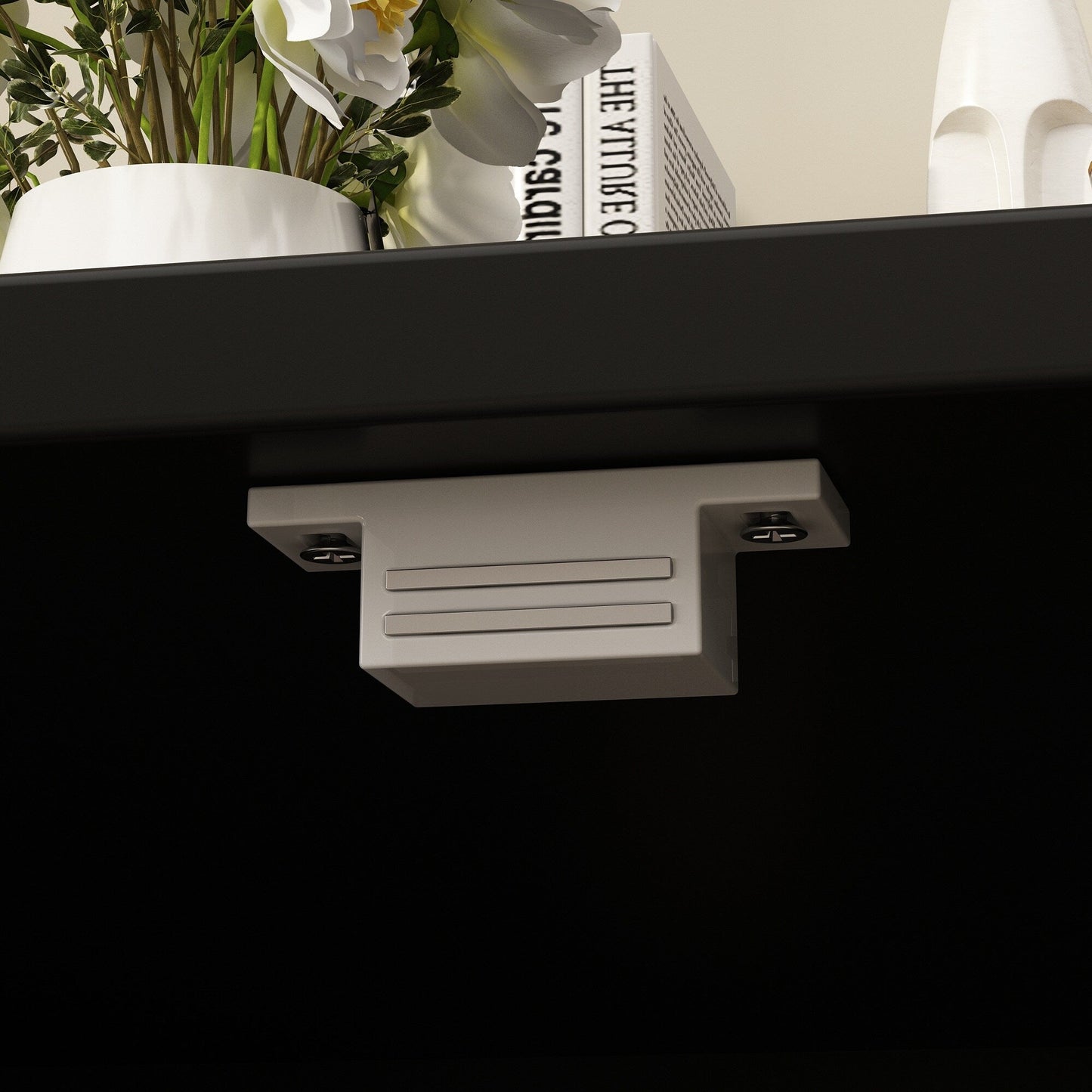 Meuble multifonctionnel pour bac à litière à double compartiment