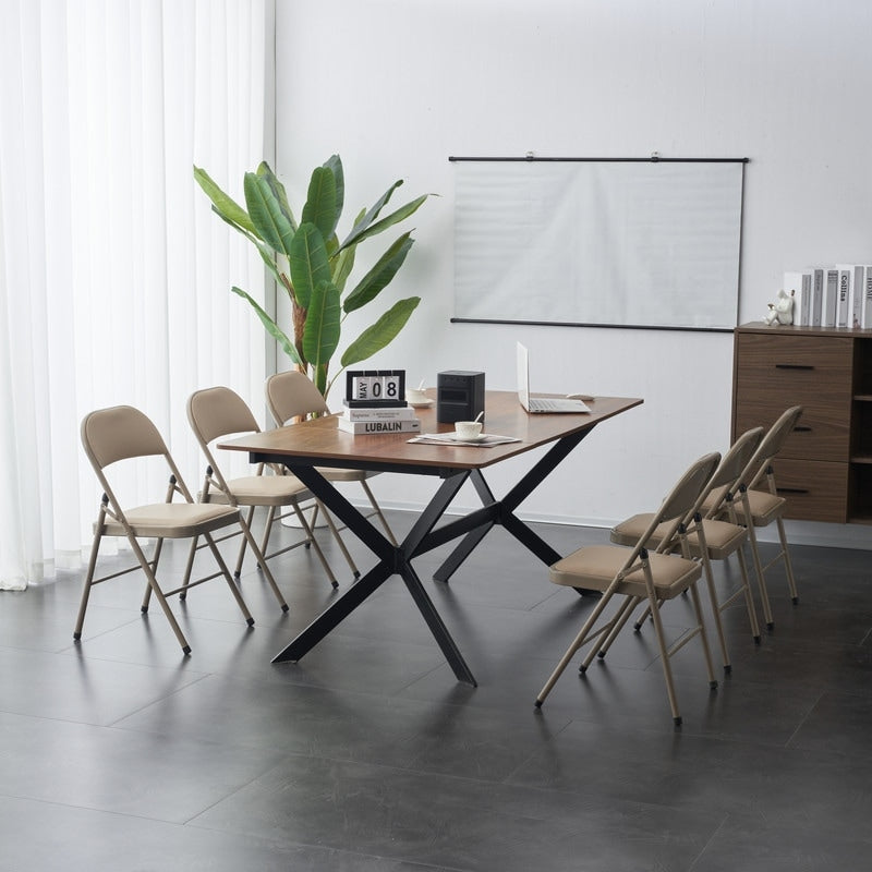 Chaises pliantes élégantes en fer et PVC pour congrès et expositions, blanches