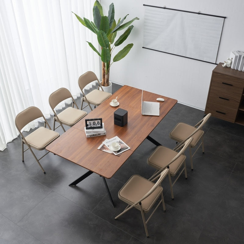 Chaises pliantes élégantes en fer et PVC pour congrès et expositions, blanches