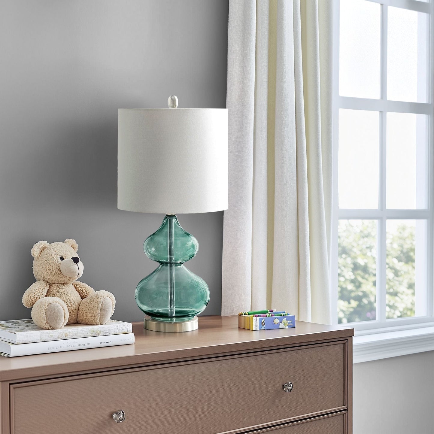 Lampe de table en verre courbé Ellipse, lot de 2