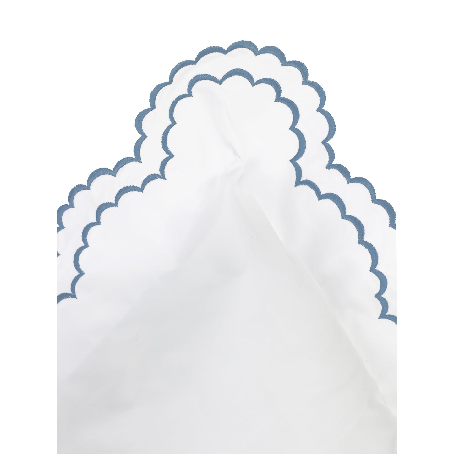 Parure de couette et taie d'oreiller double en percale de coton brodée et festonnée