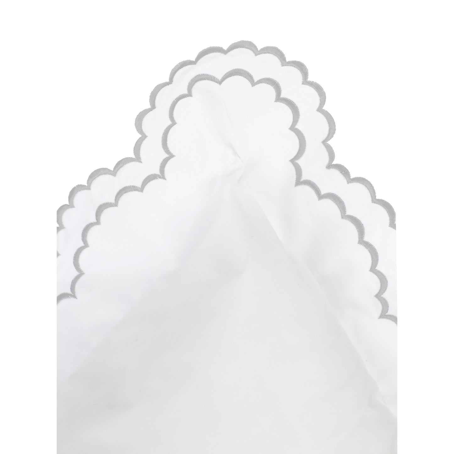 Parure de couette et taie d'oreiller double en percale de coton brodée et festonnée