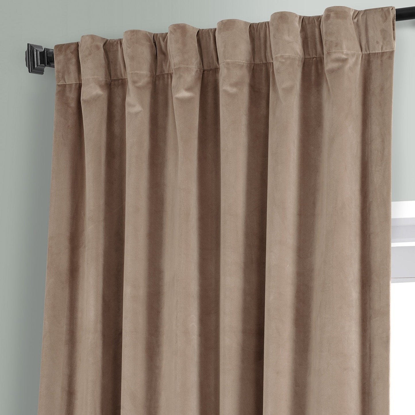 Exclusive Fabrics Signature Plush Velvet Hotel Blackout Curtains (1 Panel) - Luxury Soft Drapery for Light Control & Elegance