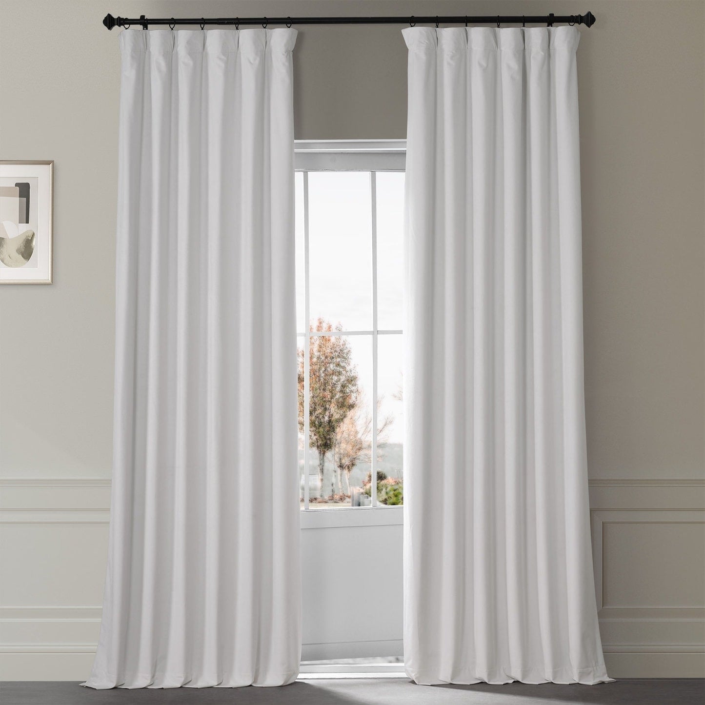 Exclusive Fabrics Signature Plush Velvet Hotel Blackout Curtains (1 Panel) - Luxury Soft Drapery for Light Control & Elegance