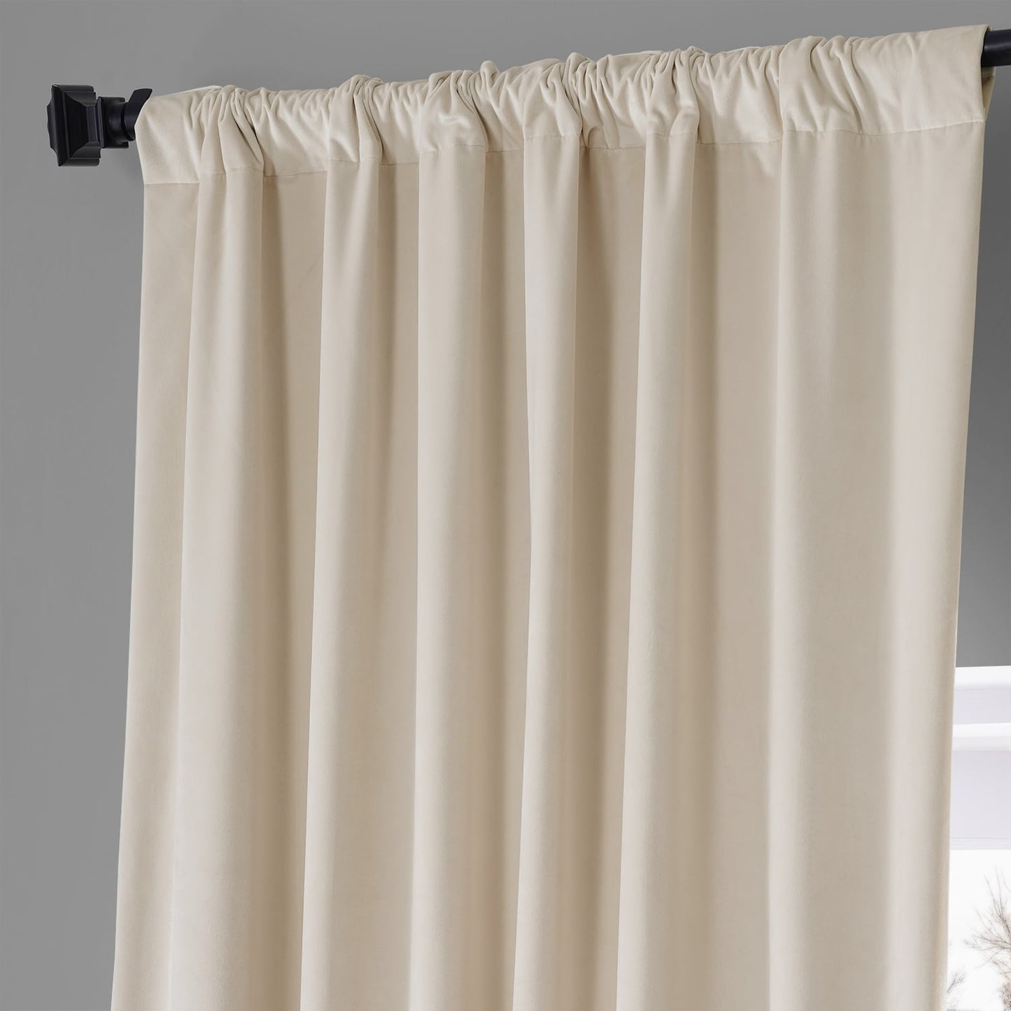 Exclusive Fabrics Signature Plush Velvet Hotel Blackout Curtains (1 Panel) - Luxury Soft Drapery for Light Control & Elegance