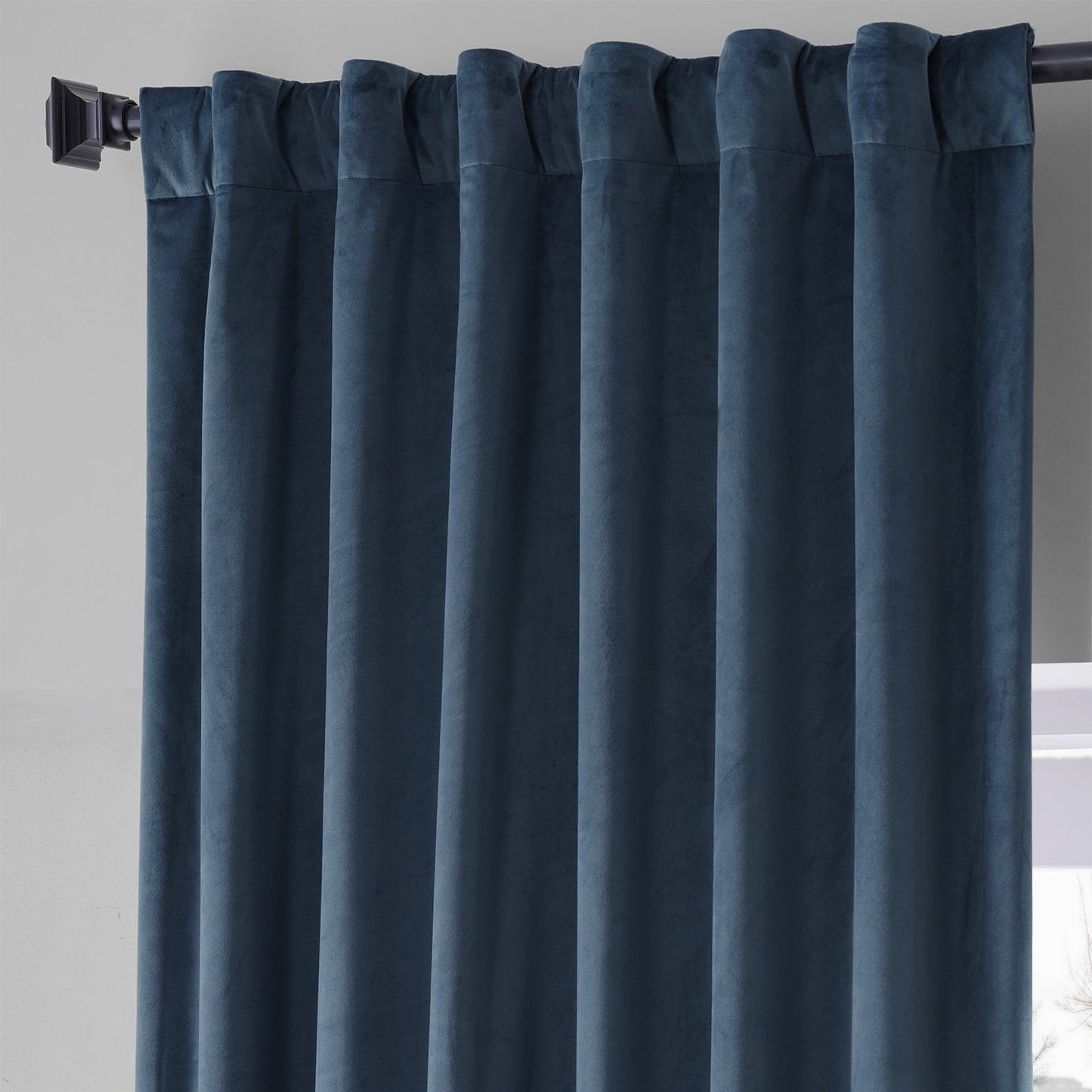 Exclusive Fabrics Signature Plush Velvet Hotel Blackout Curtains (1 Panel) - Luxury Soft Drapery for Light Control & Elegance