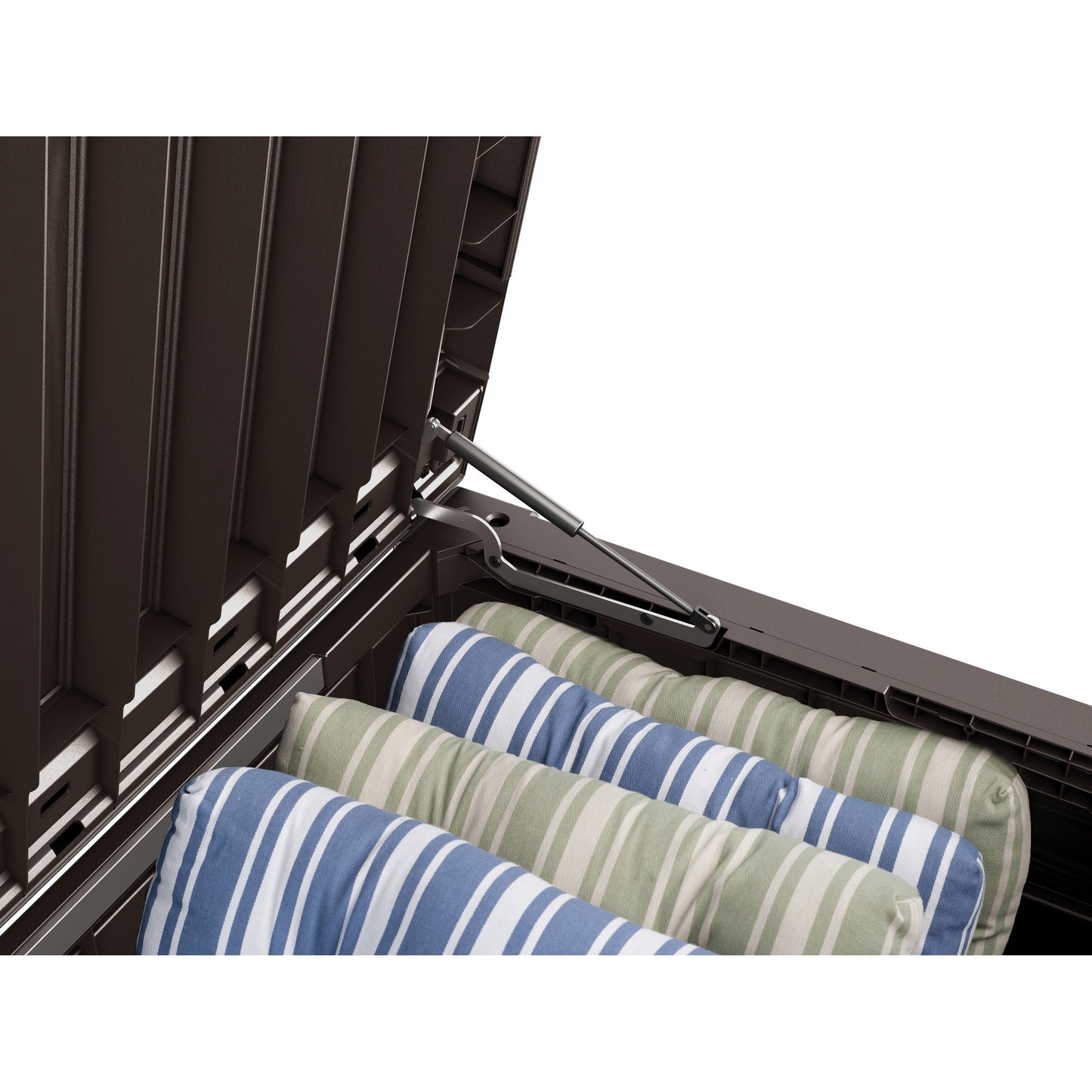 Coffre de rangement extérieur Keter Westwood en résine durable, grand format, 150 gallons, pour meubles et fournitures, marron