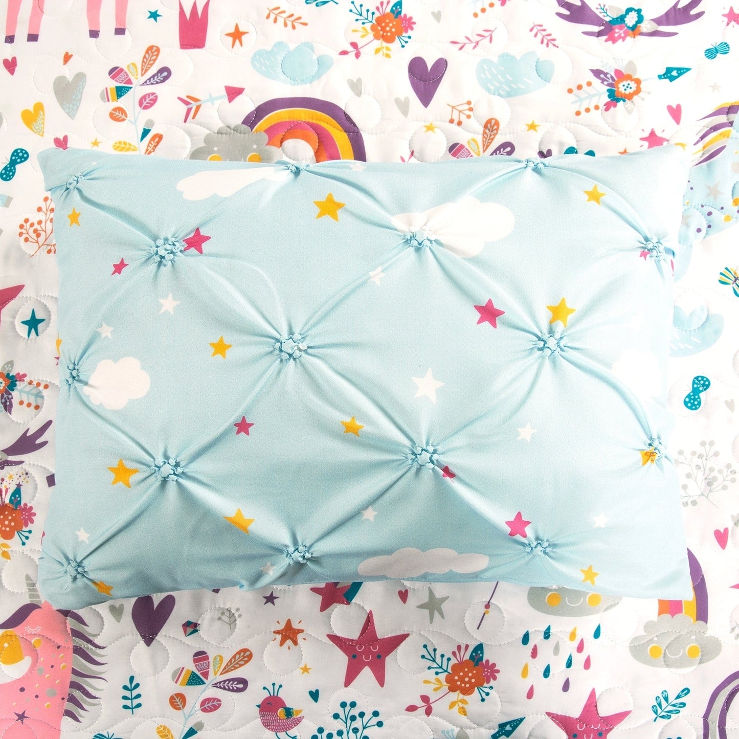 Ensemble de courtepointe à motif licorne/cœur Marguerite Porch & Den