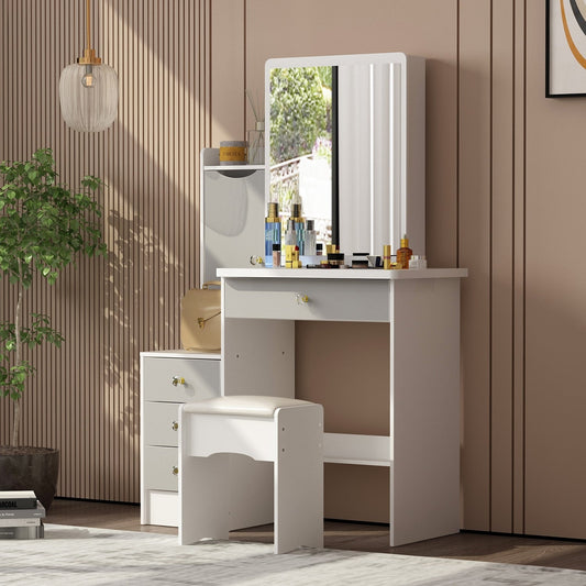 Ensemble de maquillage avec miroir et tabouret