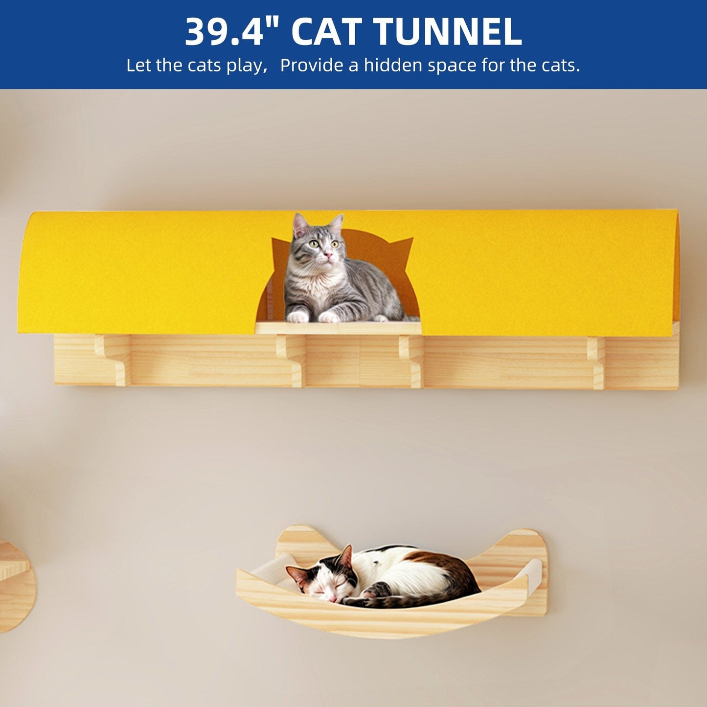 Ensemble d'étagères murales pour chat Moasis, ensemble d'escalade en bois pour chat
