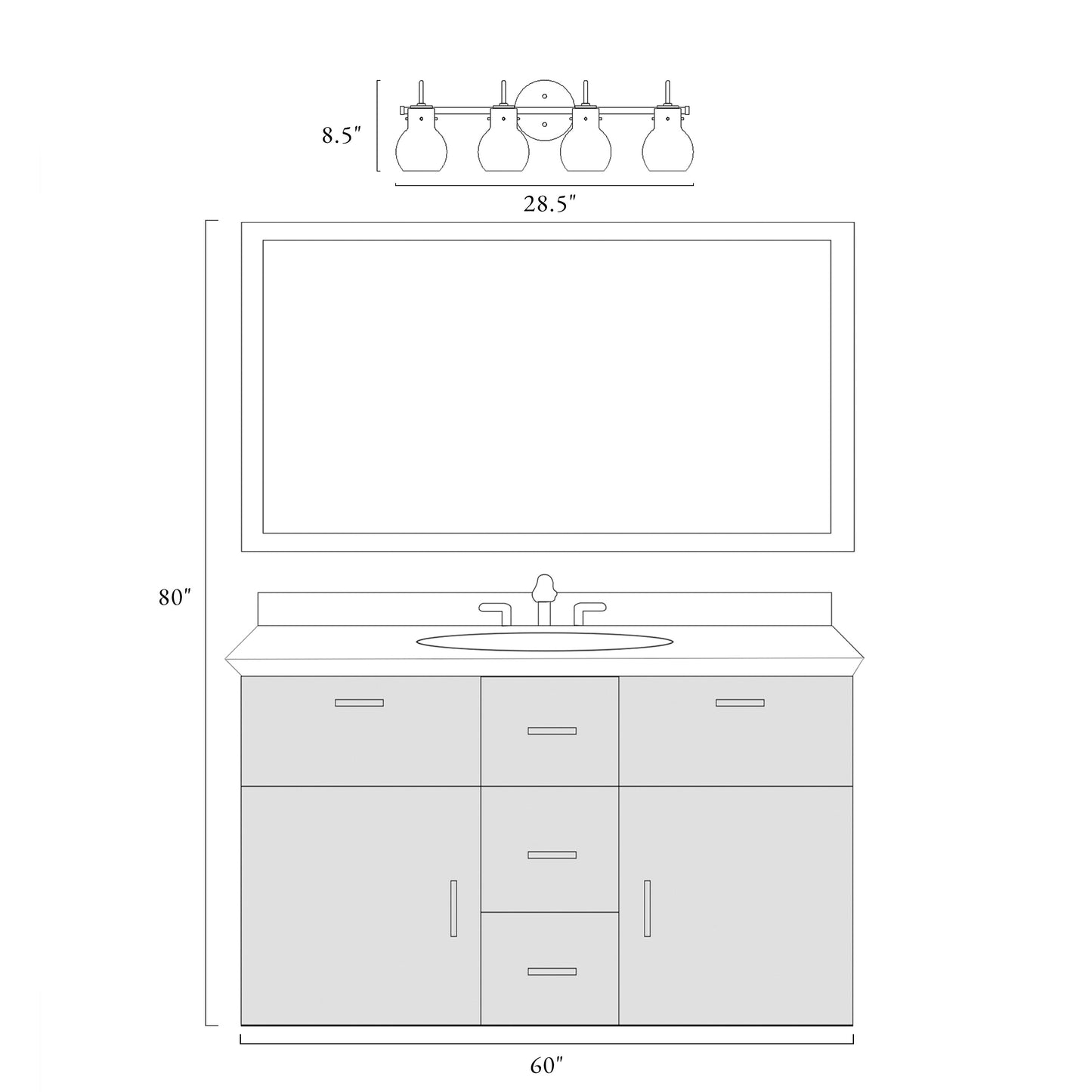 Applique murale moderne à 2, 3, 4 ou 5 lampes pour salle de bain, design minimaliste, en verre
