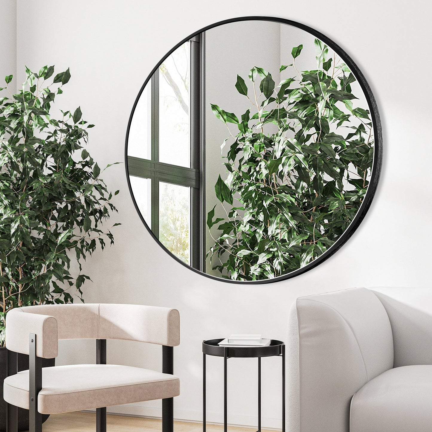 Miroir de courtoisie rond mural pour salle de bain moderne