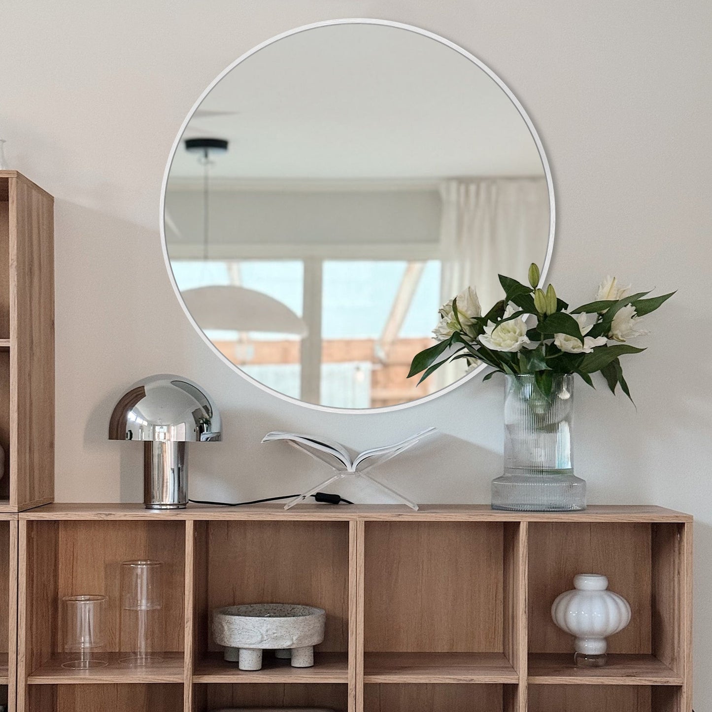 Miroir de courtoisie rond mural pour salle de bain moderne