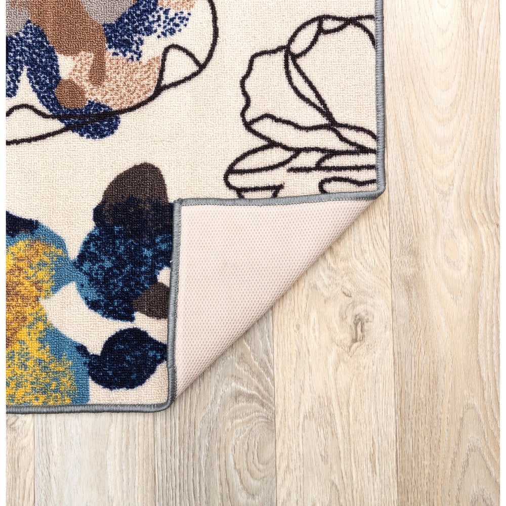 Tapis antidérapant moderne à fleurs lumineuses World Rug Gallery, multicolore