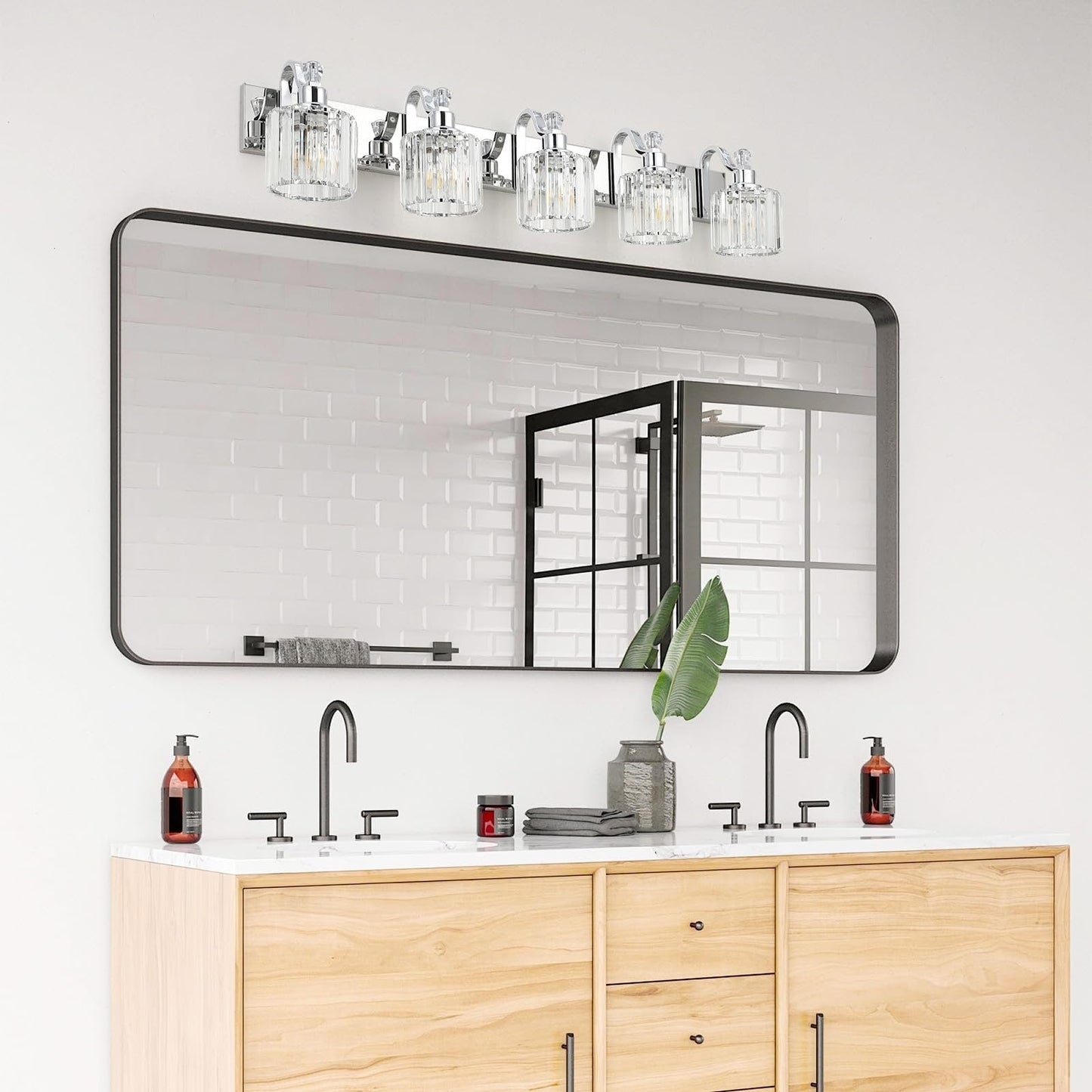 Appliques murales à intensité variable pour salle de bain en cristal moderne