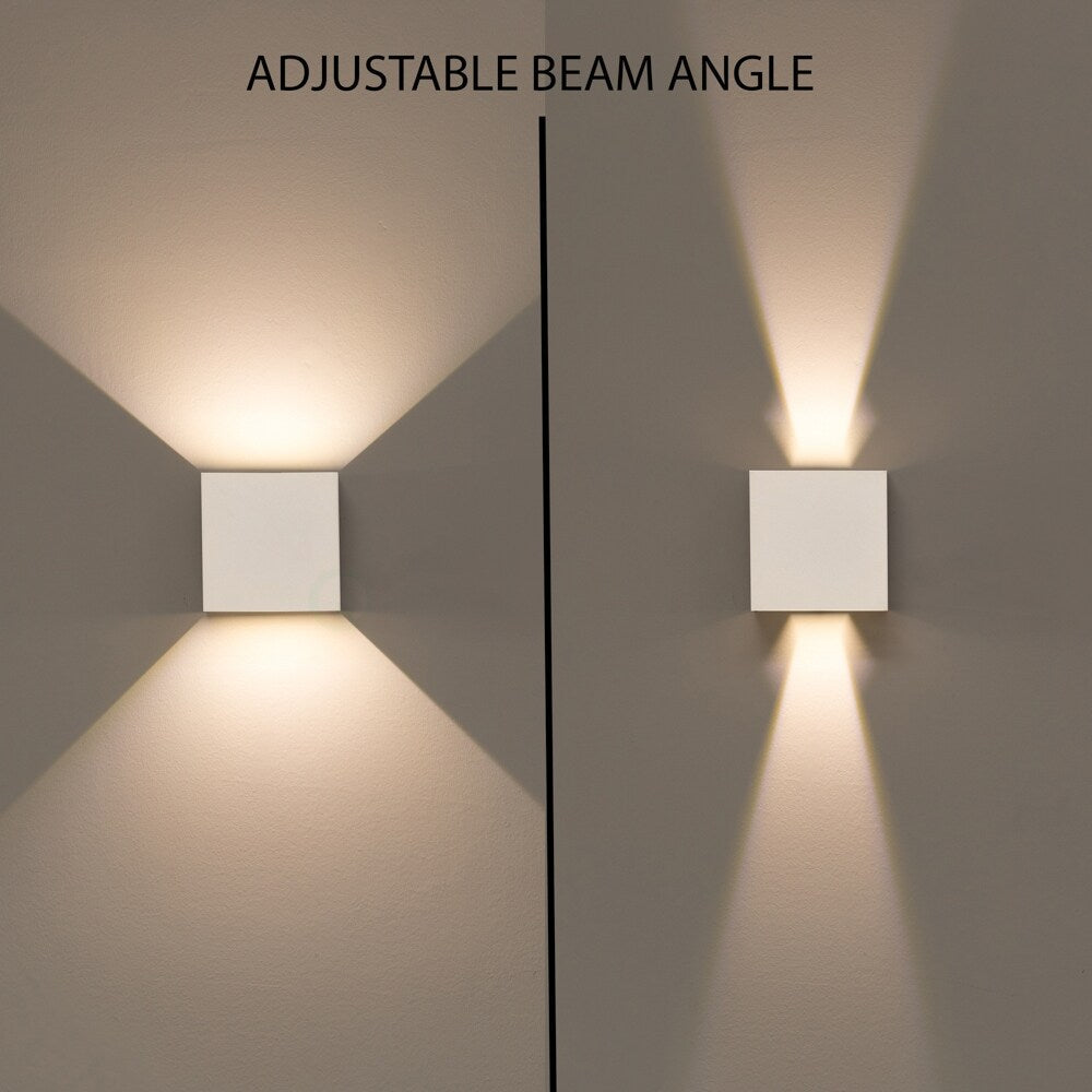 Applique murale moderne LED étanche en aluminium avec faisceau réglable 10 W 4 000 K Blanc froid pour intérieur et extérieur