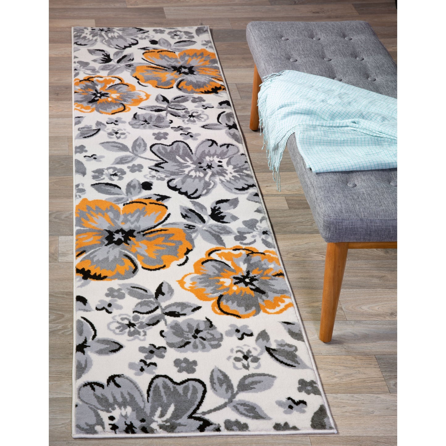 Tapis moderne à motif floral de la World Rug Gallery