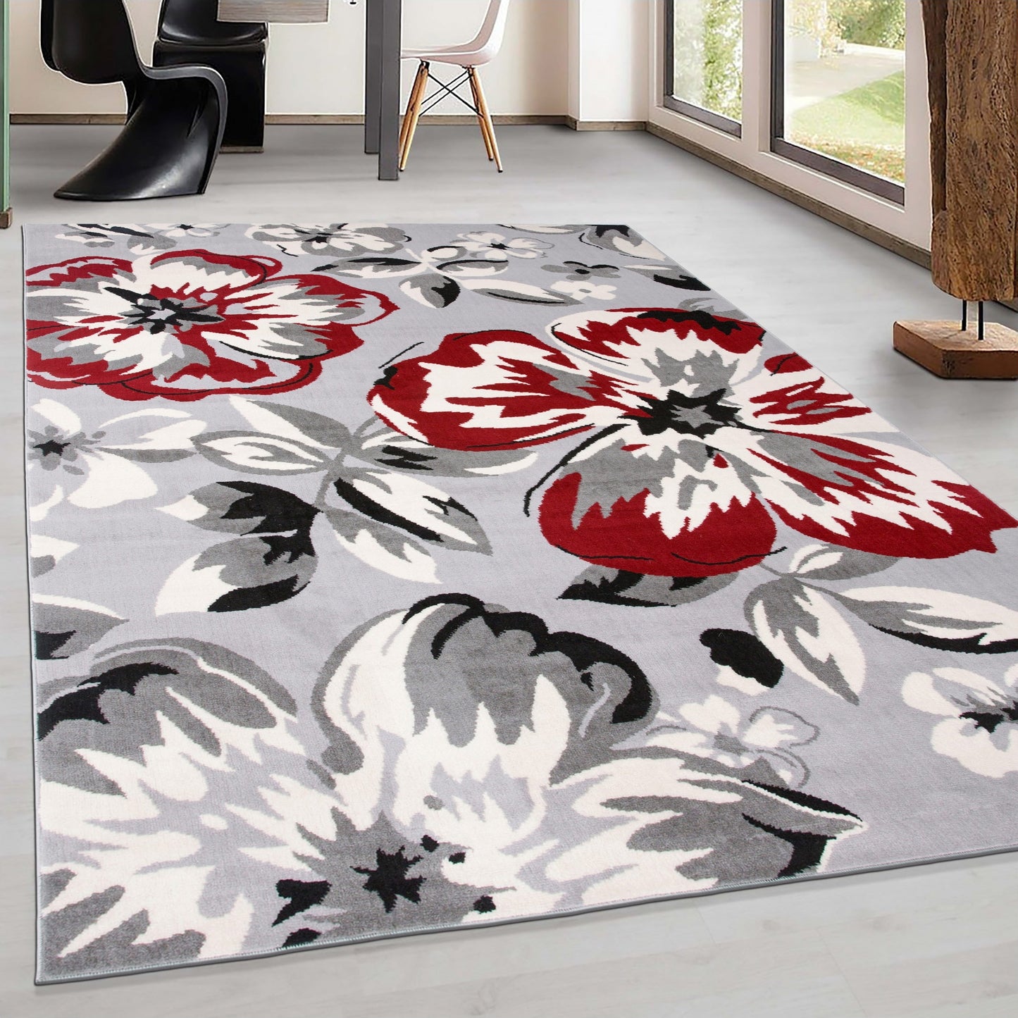 Tapis moderne à motif floral de la World Rug Gallery