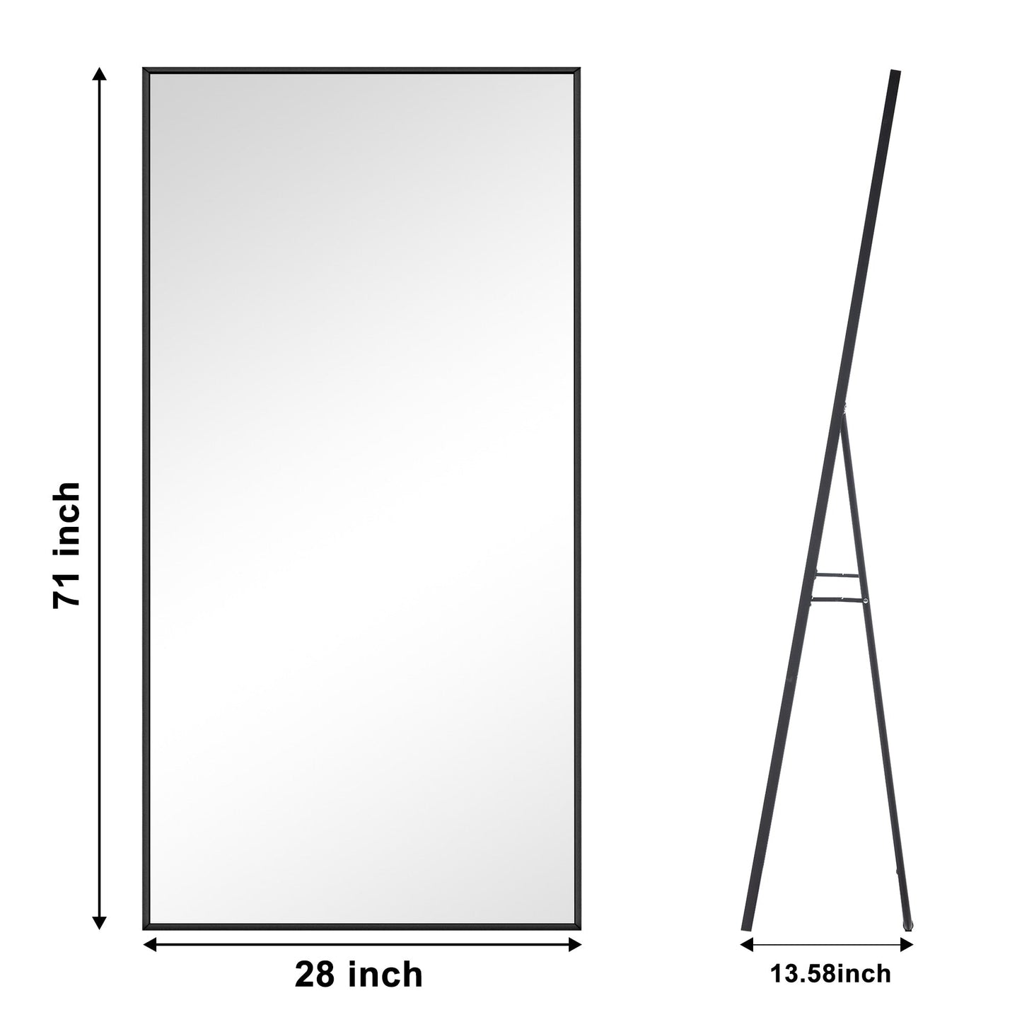 Miroir de sol moderne pleine longueur Miroir autoportant