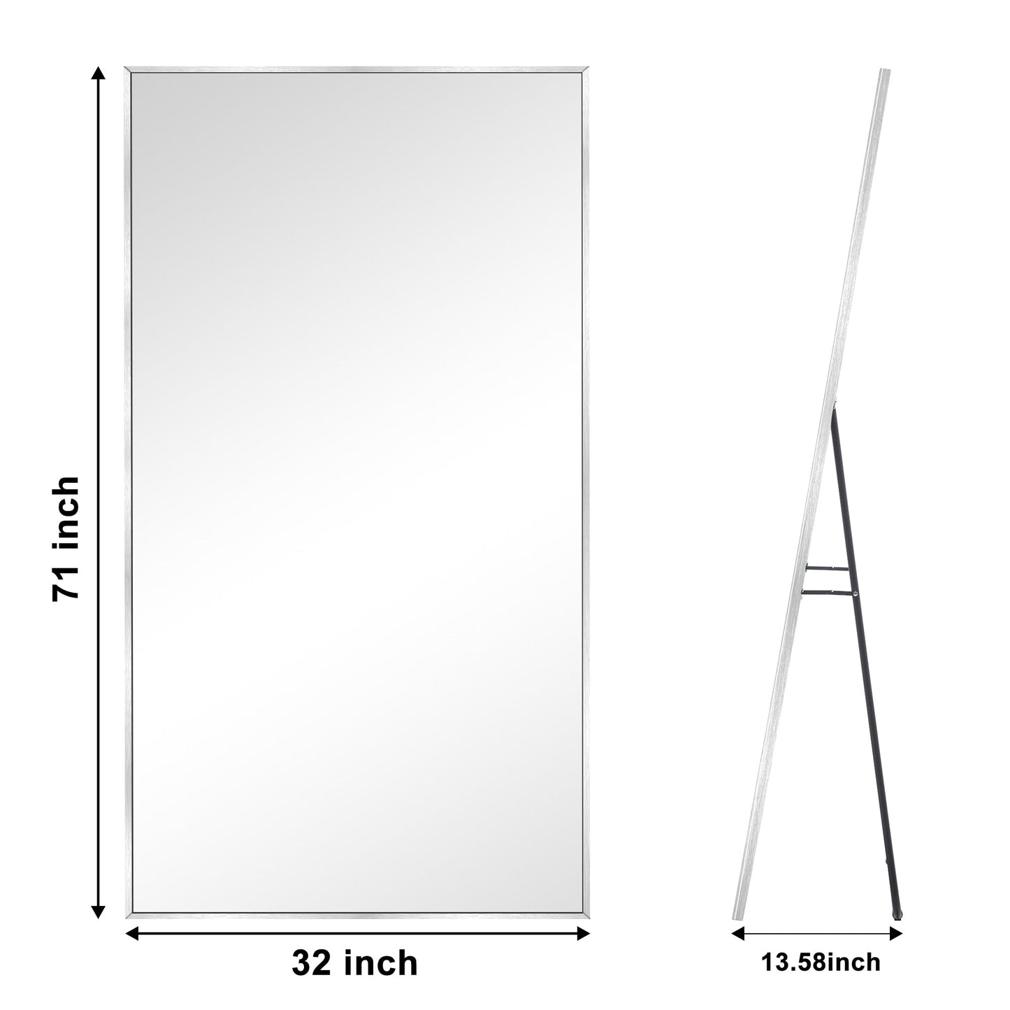 Miroir de sol moderne pleine longueur Miroir autoportant