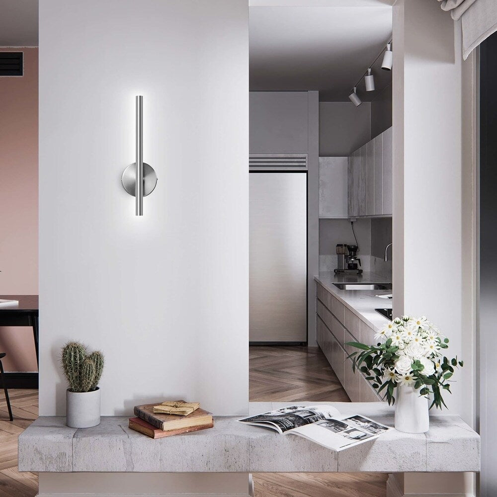 Applique murale moderne industrielle minimaliste en métal à LED intégrées à bande linéaire