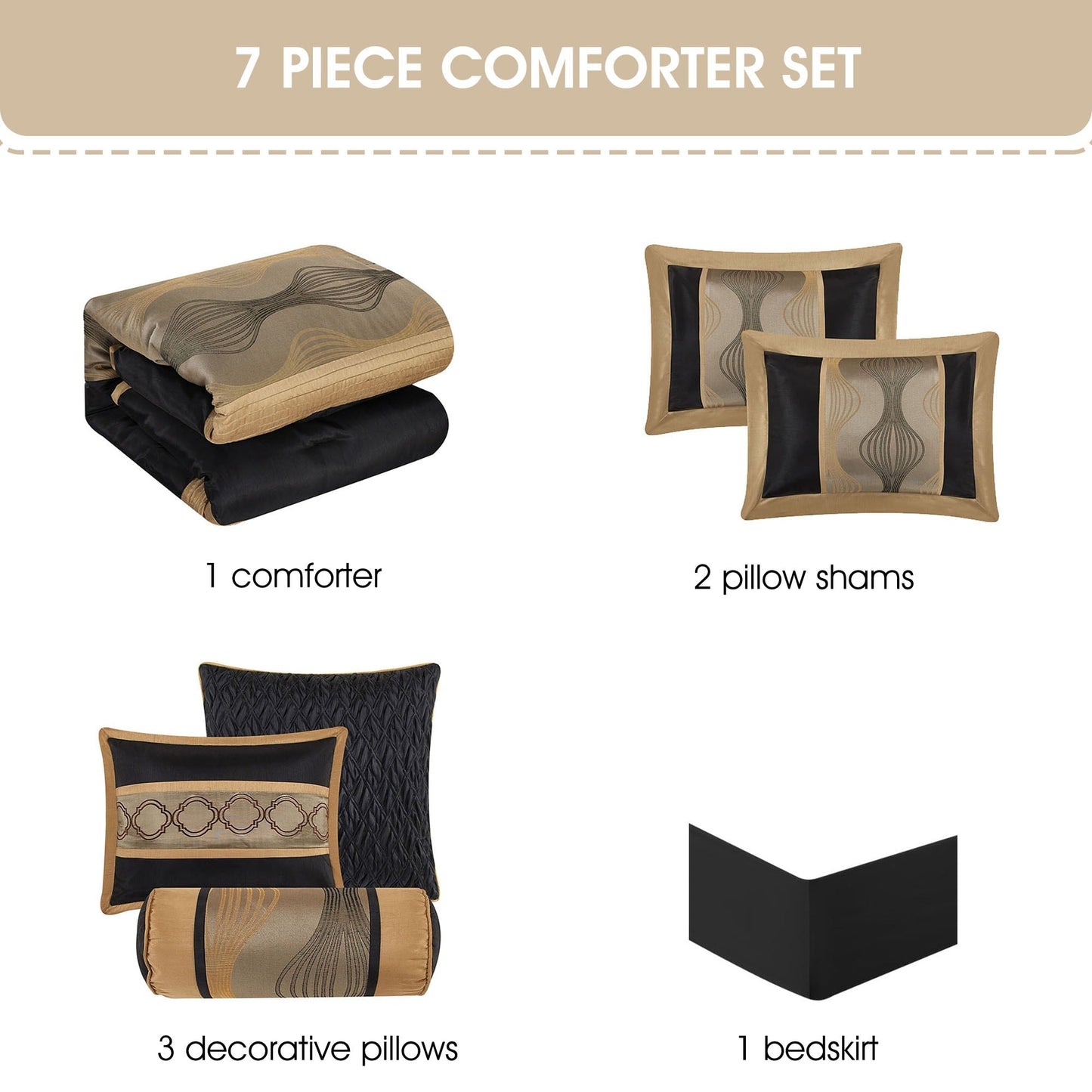 Ensemble de couette géométrique moderne Nanshing Daniella 7 pièces