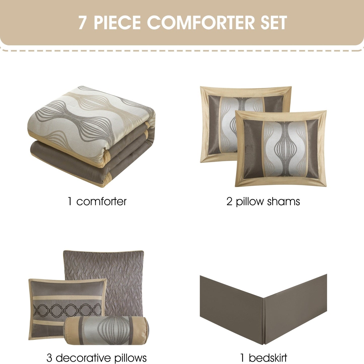 Ensemble de couette géométrique moderne Nanshing Daniella 7 pièces