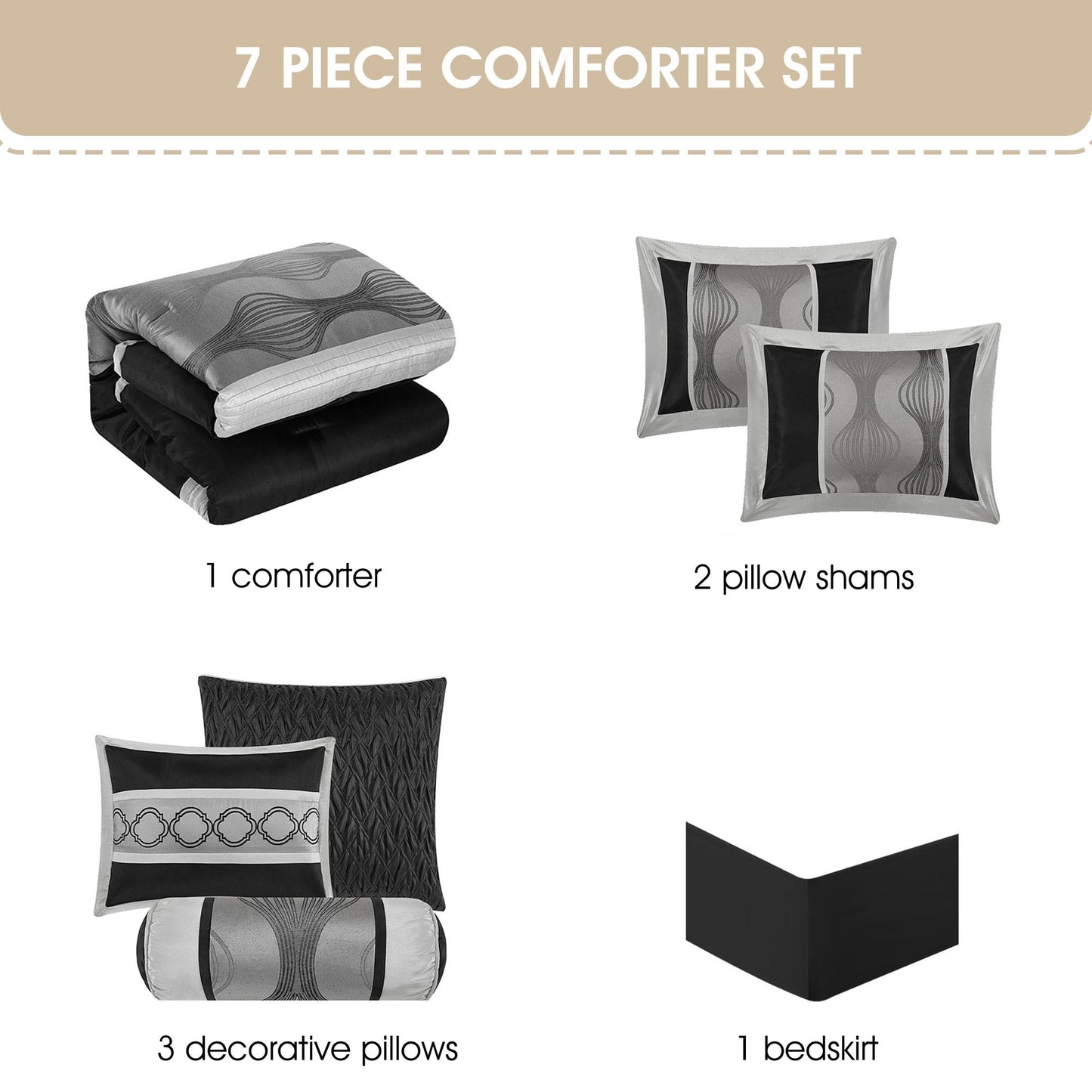 Ensemble de couette géométrique moderne Nanshing Daniella 7 pièces