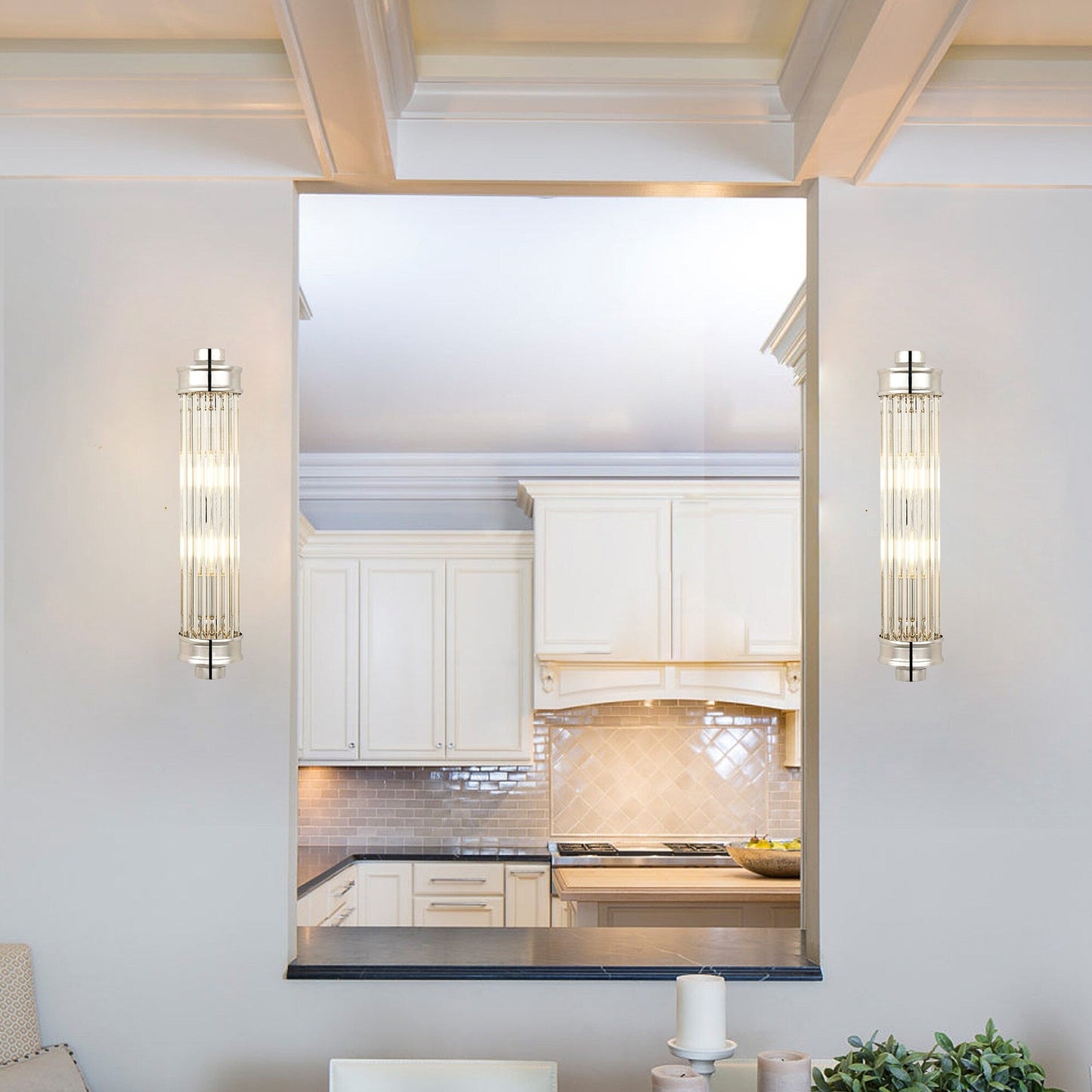 Applique murale postmoderne nordique, applique murale européenne en cristal de verre vintage simple