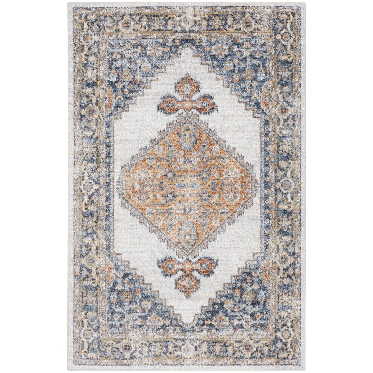 Tapis persan vieilli Nourison Abby lavable en machine pour l'intérieur uniquement