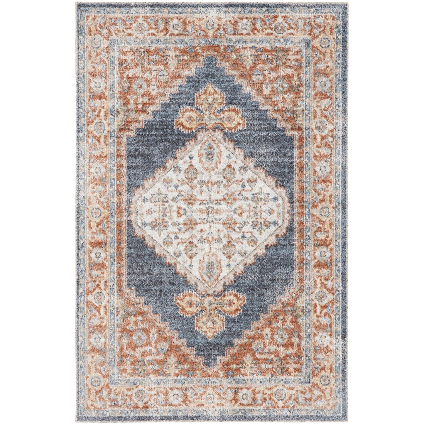 Tapis persan vieilli Nourison Abby lavable en machine pour l'intérieur uniquement