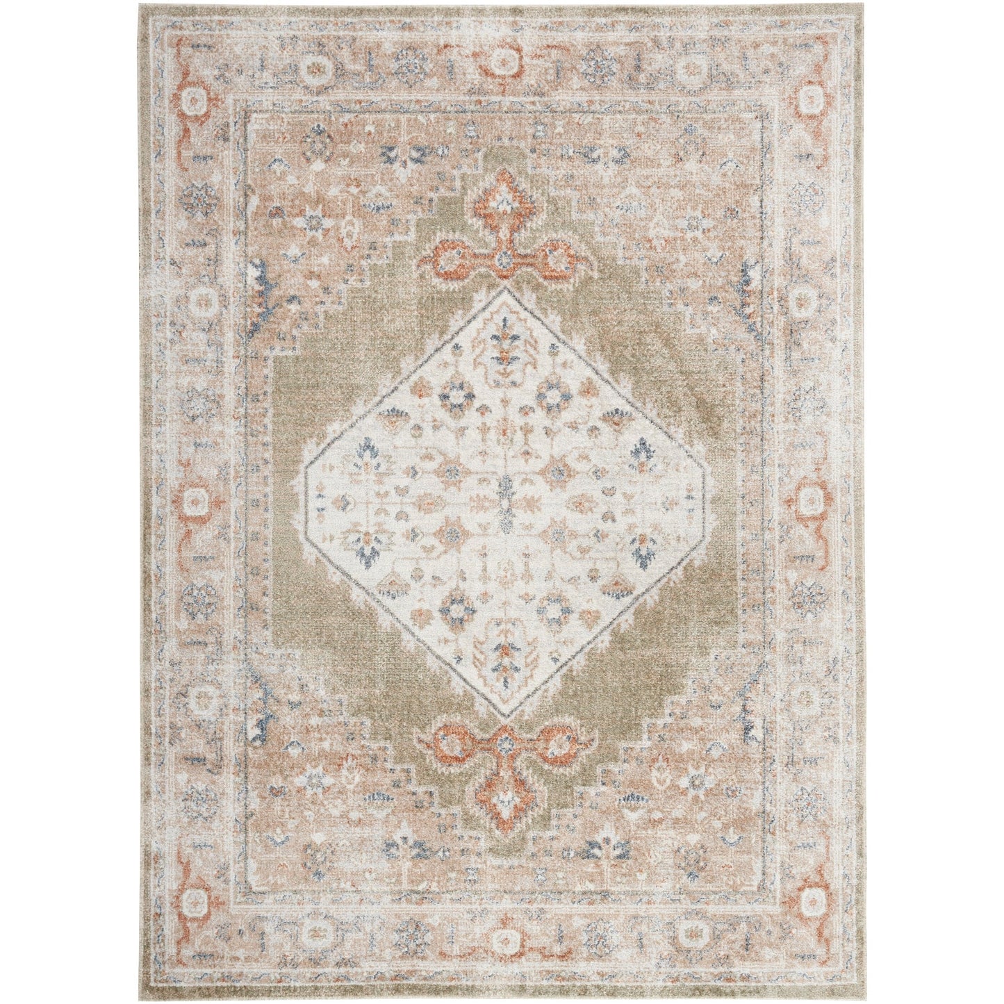 Tapis persan vieilli Nourison Abby lavable en machine pour l'intérieur uniquement