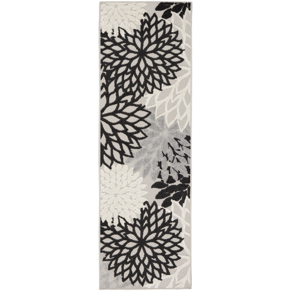 Tapis d'intérieur/extérieur Nourison Alice à motif floral bleu