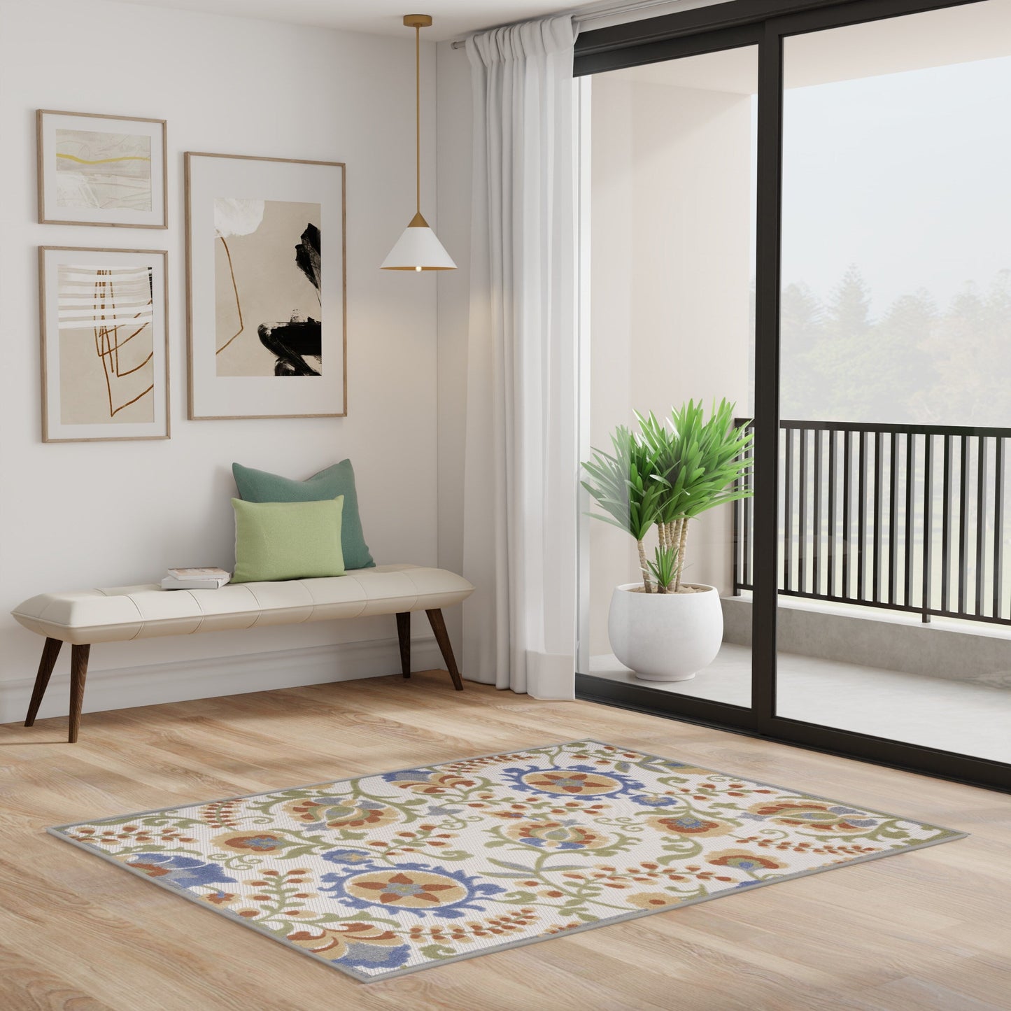 Tapis floral d'intérieur/extérieur Nourison Alice