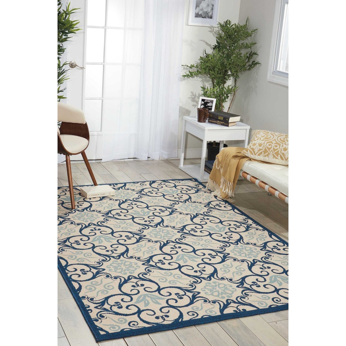 Tapis d'intérieur/extérieur géométrique floral des Caraïbes Nourison
