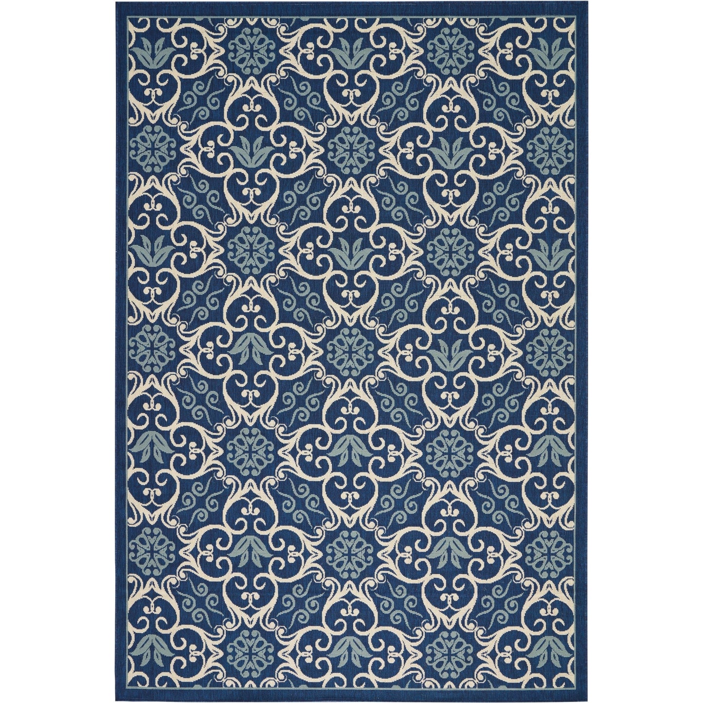 Tapis d'intérieur/extérieur géométrique floral des Caraïbes Nourison