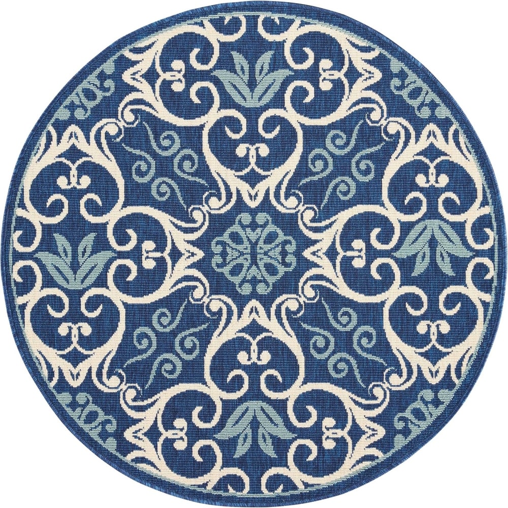 Tapis d'intérieur/extérieur géométrique floral des Caraïbes Nourison