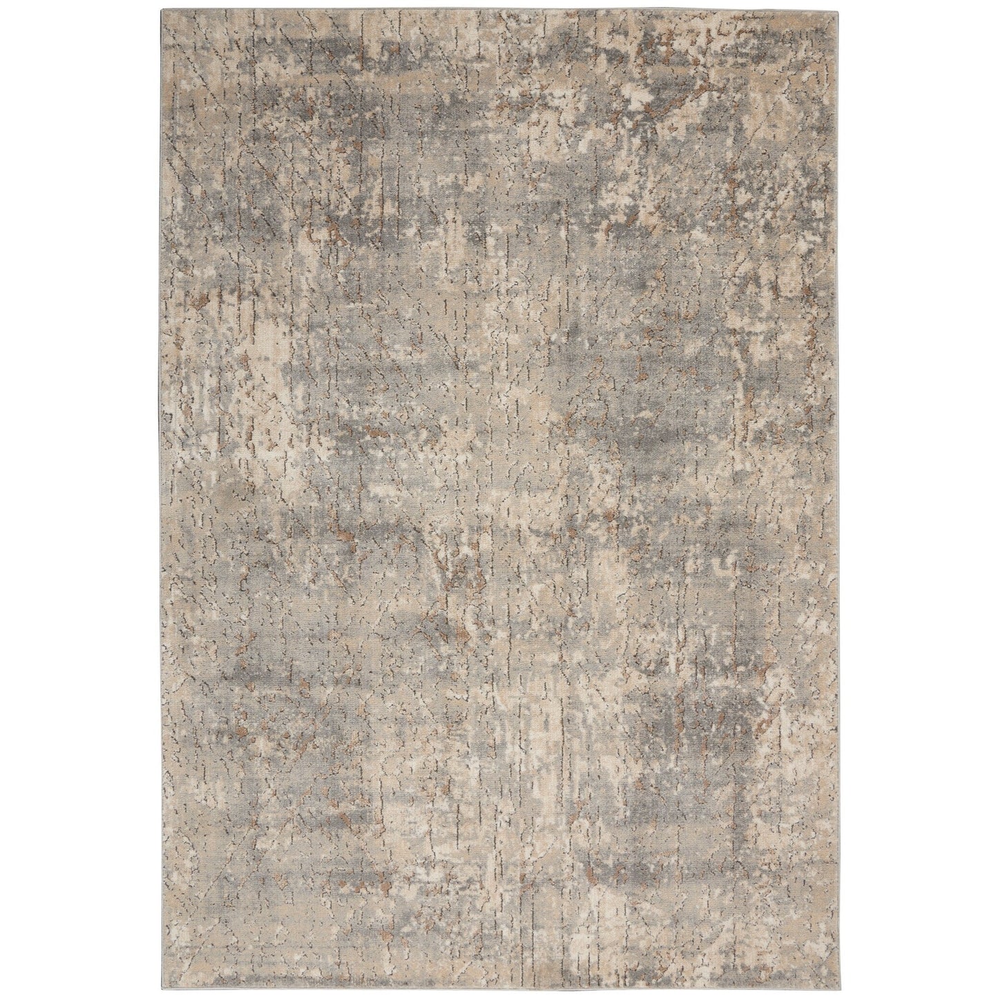 Tapis Nourison Concerto à effet vieilli abstrait beige et gris